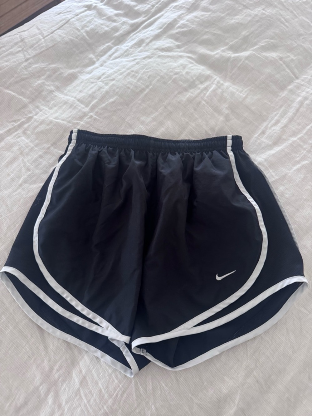 Nike Women’s Black Athletic Shorts with White Piping